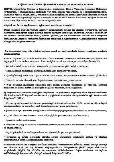 Kişisel Verilerin Korunması Ve İşlenmesi Genel Aydınlatma Metni